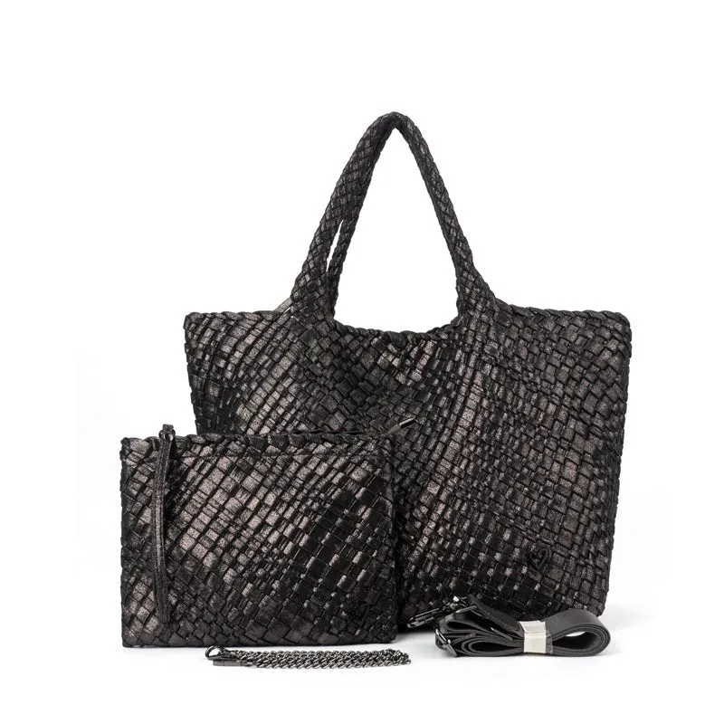 London Large Woven Tote - Bronze