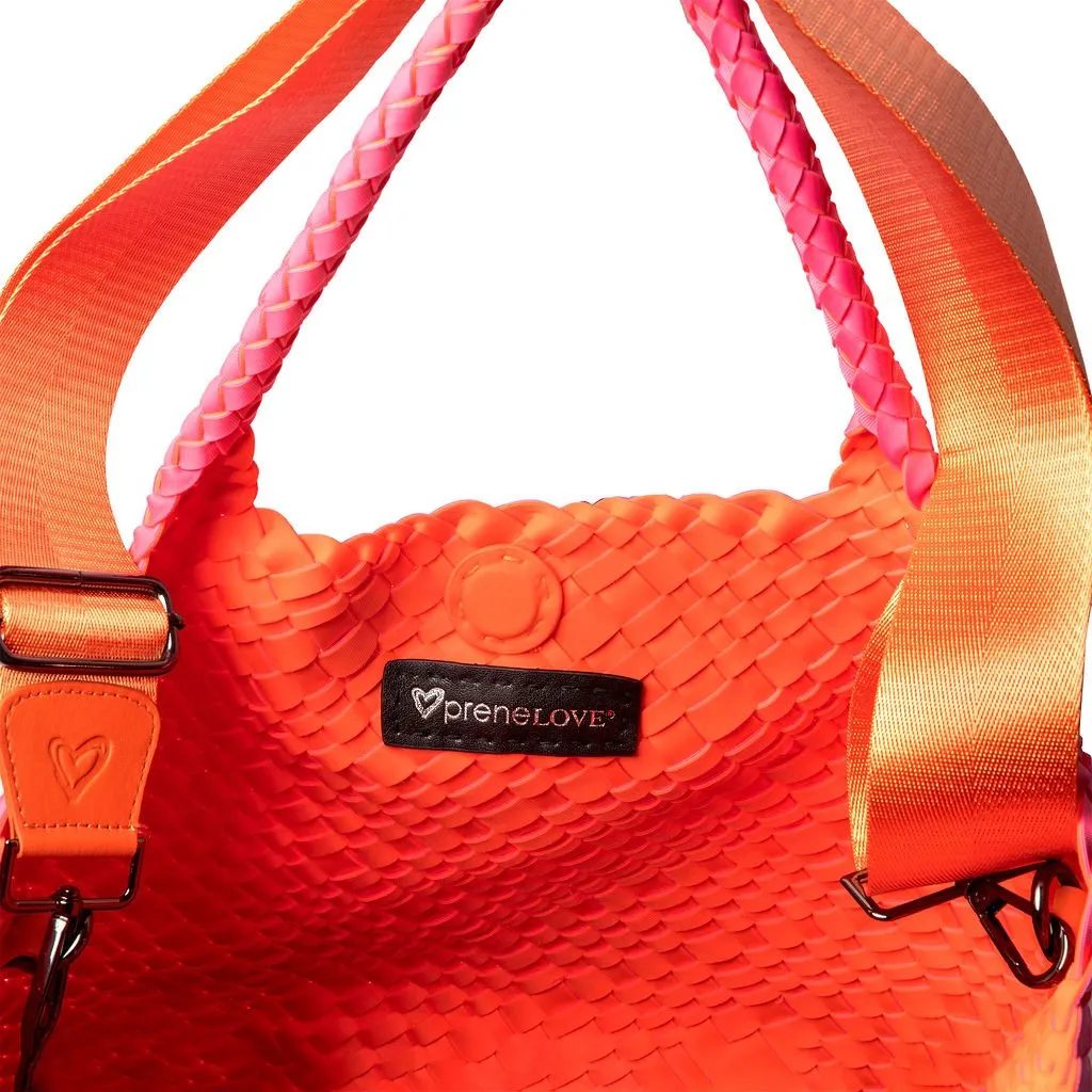 London Large Woven Tote - Pink & Orange