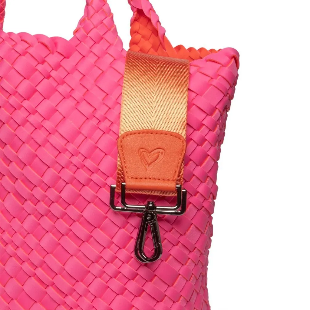 London Large Woven Tote - Pink & Orange