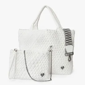 London Large Woven Tote - Polar White
