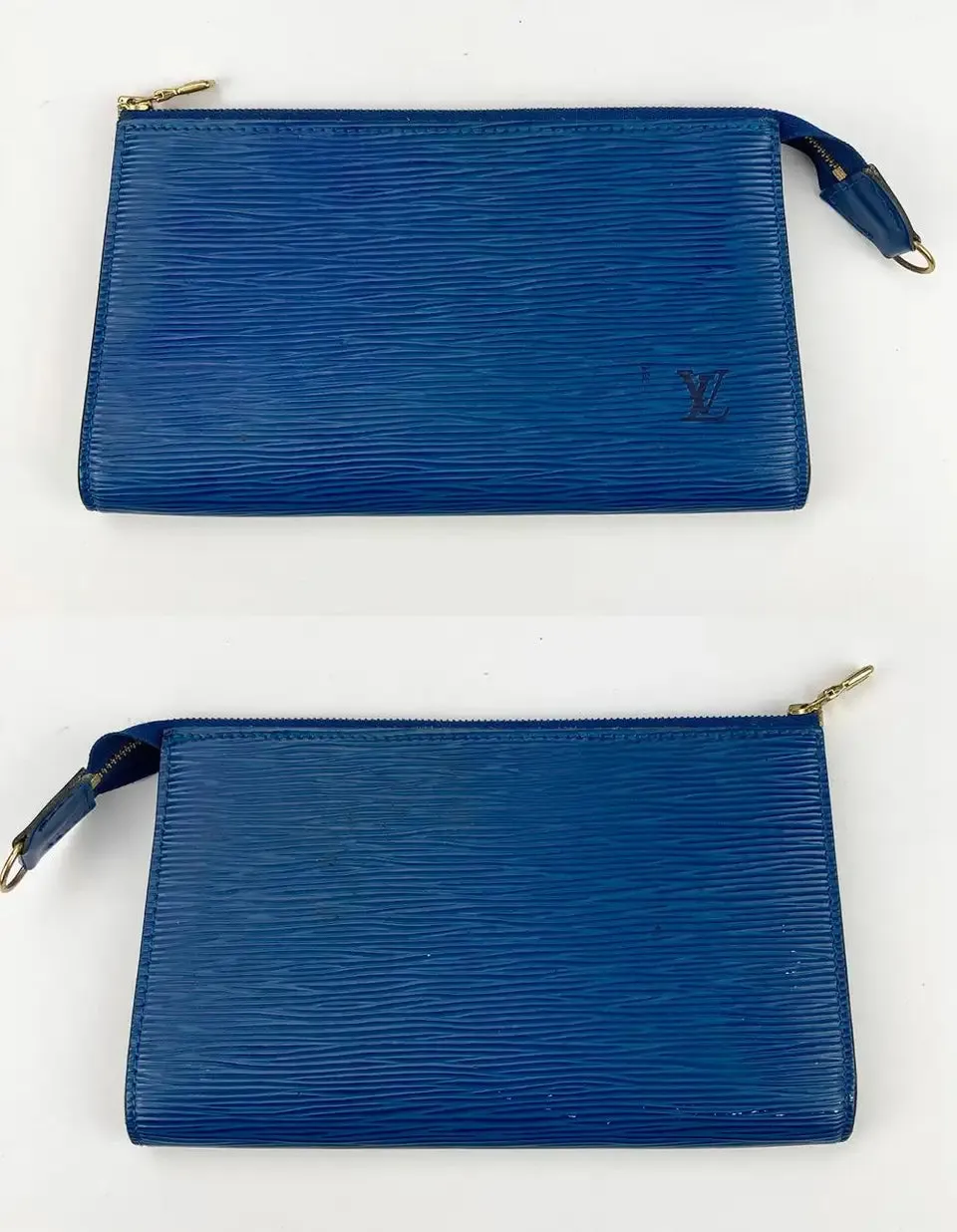 Louis Vuitton Blue Epi Lussac Tote Pochette Wallet and Jewelry Pouch