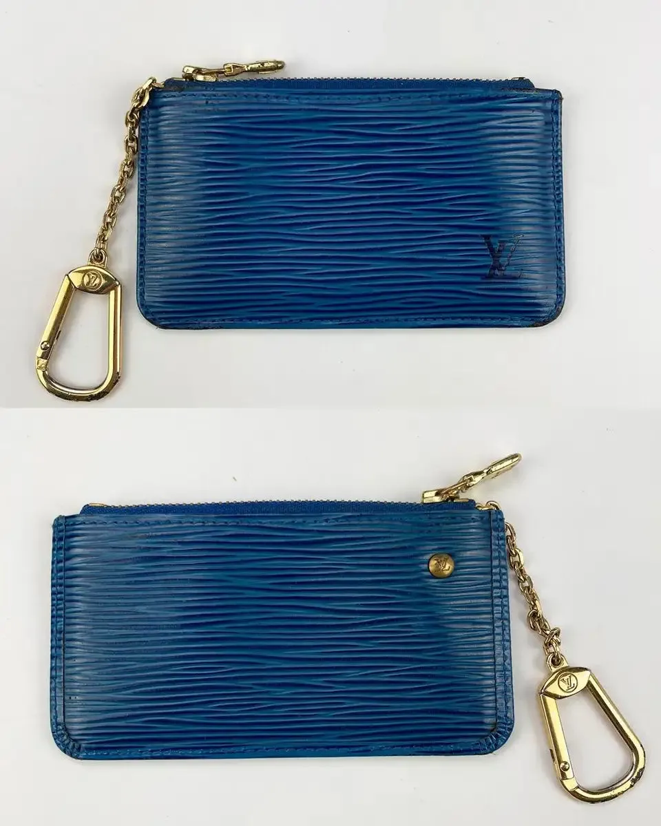 Louis Vuitton Blue Epi Lussac Tote Pochette Wallet and Jewelry Pouch