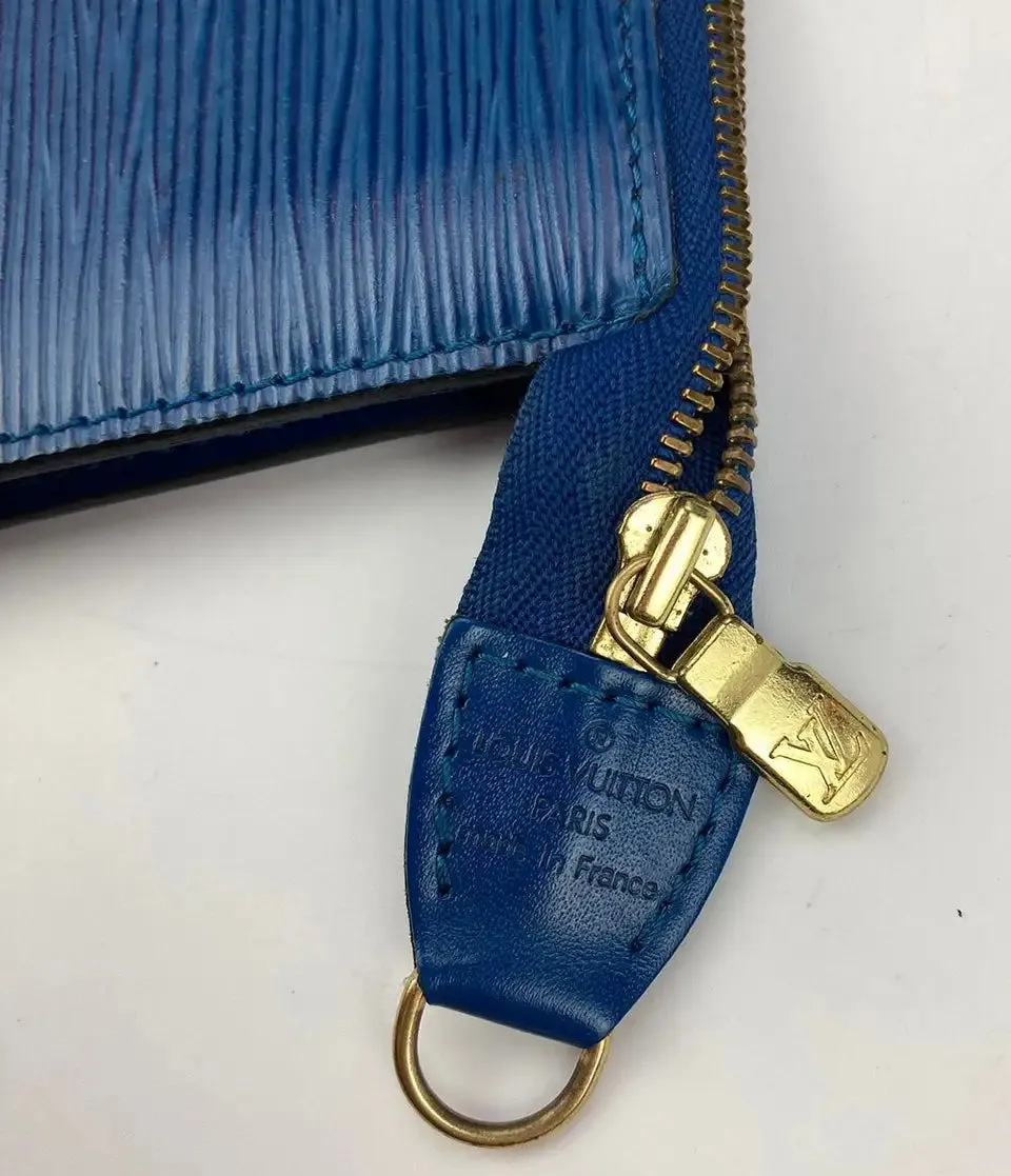Louis Vuitton Blue Epi Lussac Tote Pochette Wallet and Jewelry Pouch