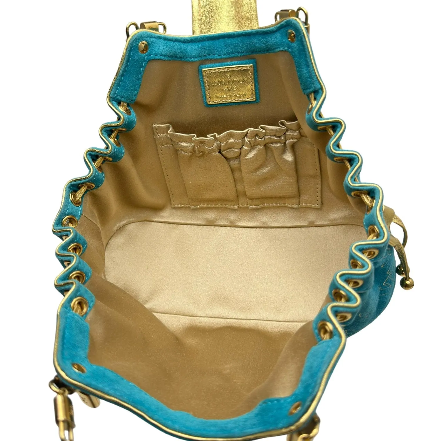 LOUIS VUITTON Limited Edition Suede Monogram Theda PM - Turquoise New in Box