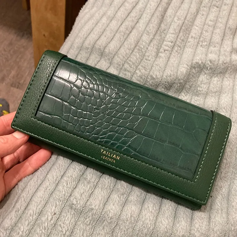 Luxury Women&#39;s Wallets Brand Designer Long Wallet Female Leather Purse ID Card Holder Women Purses Ladies Clutch Phone Carteiras