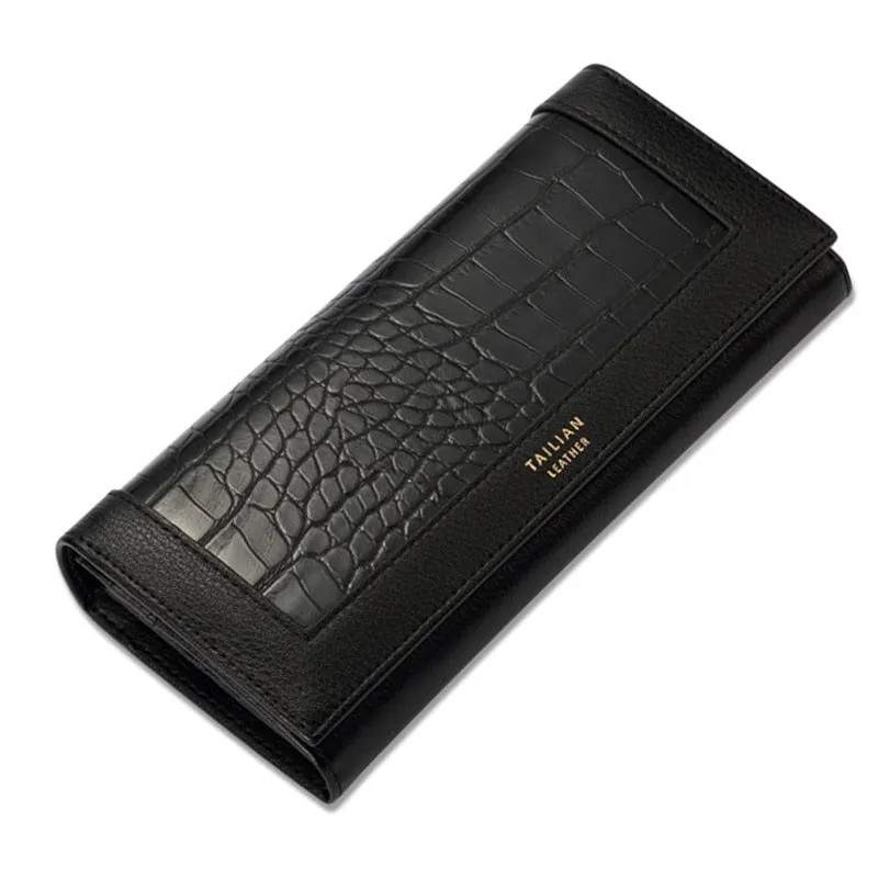 Luxury Women&#39;s Wallets Brand Designer Long Wallet Female Leather Purse ID Card Holder Women Purses Ladies Clutch Phone Carteiras