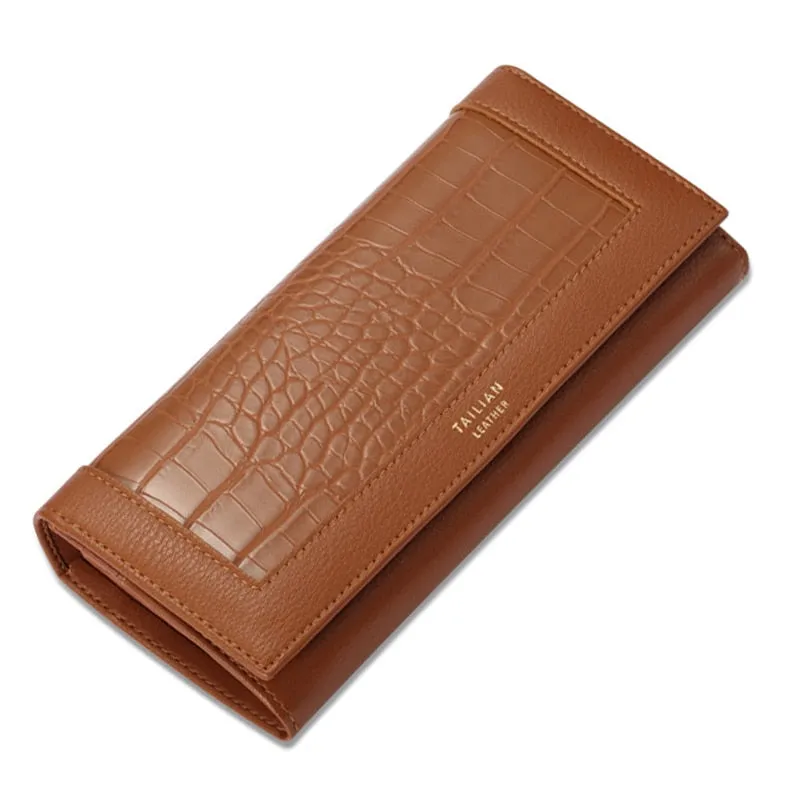 Luxury Women&#39;s Wallets Brand Designer Long Wallet Female Leather Purse ID Card Holder Women Purses Ladies Clutch Phone Carteiras