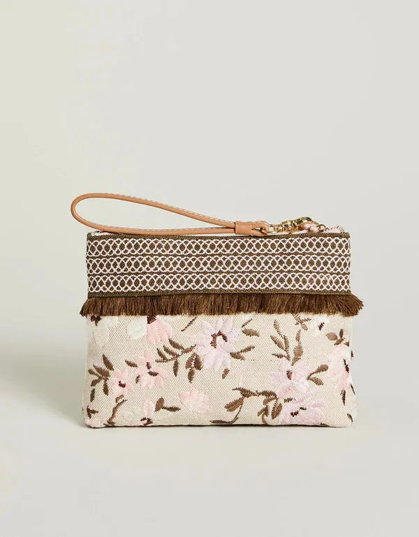 Maci Wristlet Parade Embroidered Floral