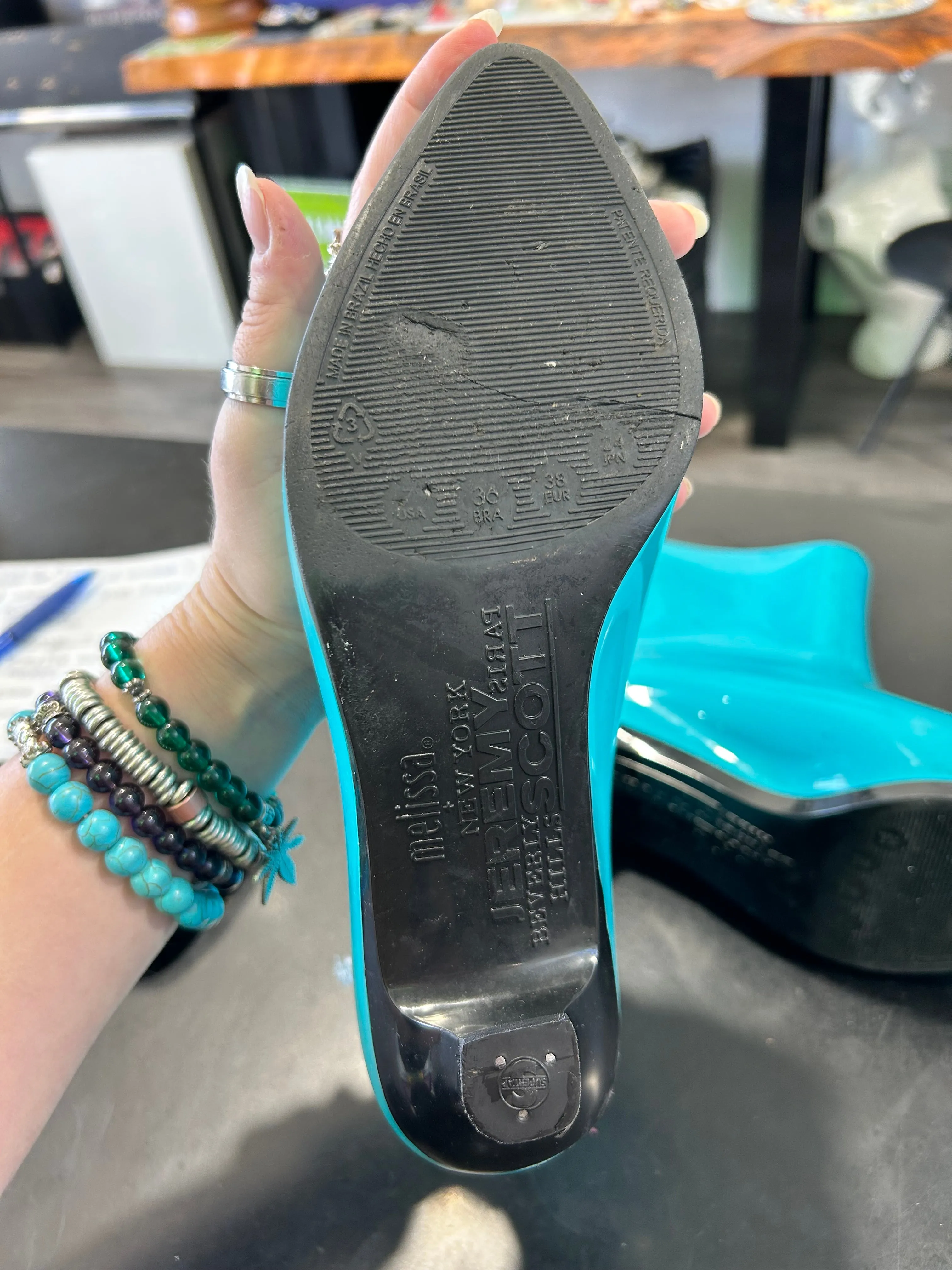 Melissa X Jeremy Scott (Moschino) Authentic Rubber Inflatable, Teal Boots