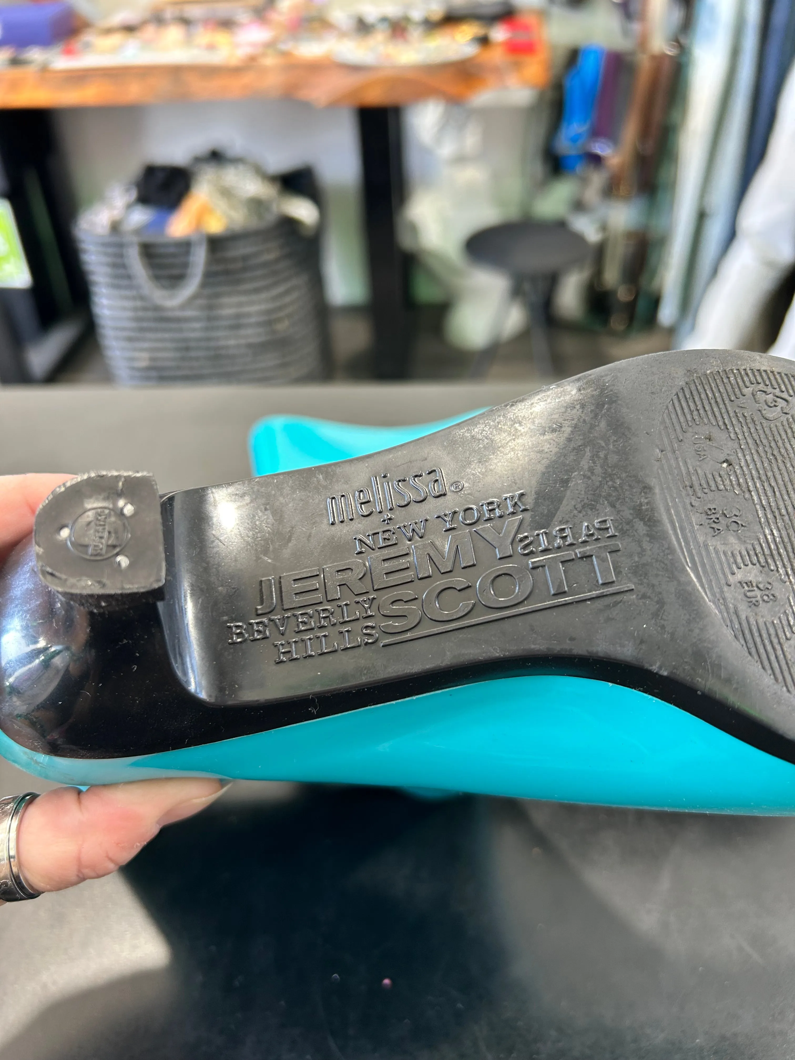 Melissa X Jeremy Scott (Moschino) Authentic Rubber Inflatable, Teal Boots