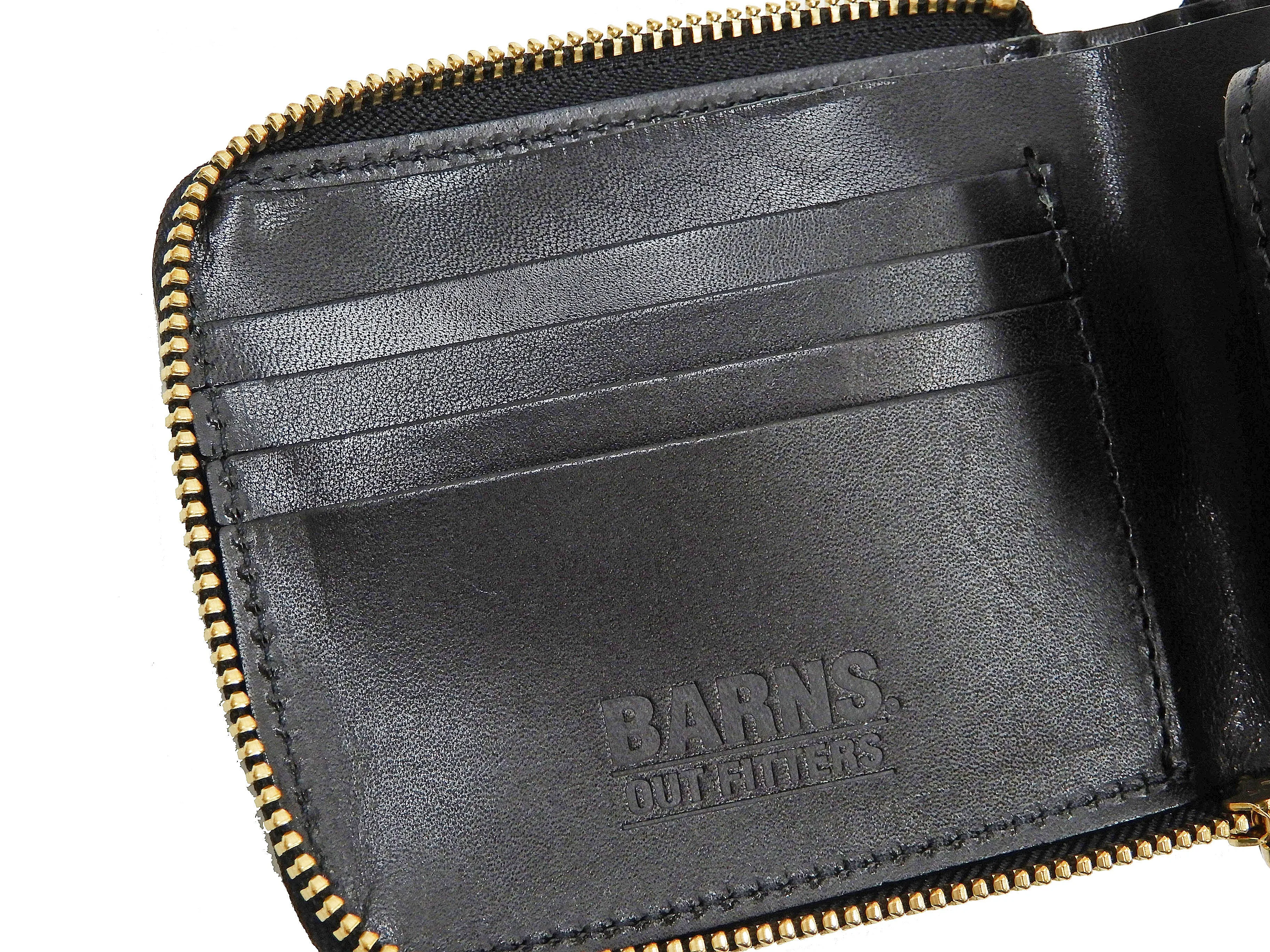 Barns Outfitters Mens Casual Black Leather Zip Around Short Wallet, Model LE-4319, in Cordovan Style