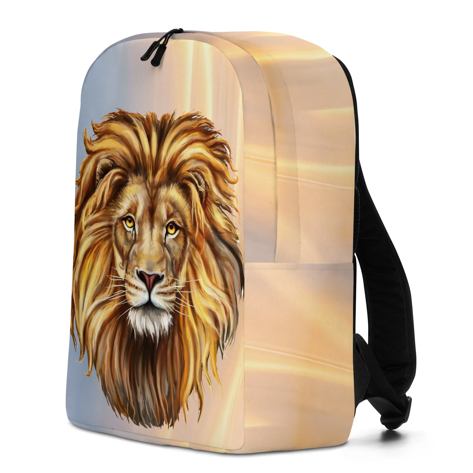 Minimalist Backpack Cool Lion Colorful King of the Jungle