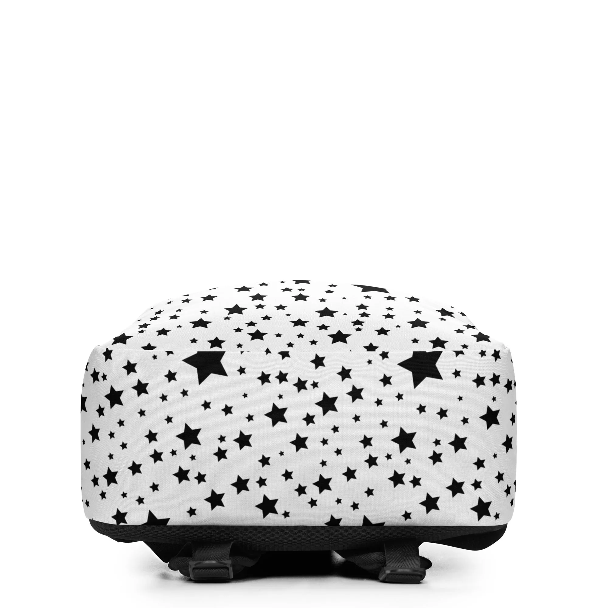 Minimalist Backpack Stars Design White and Black