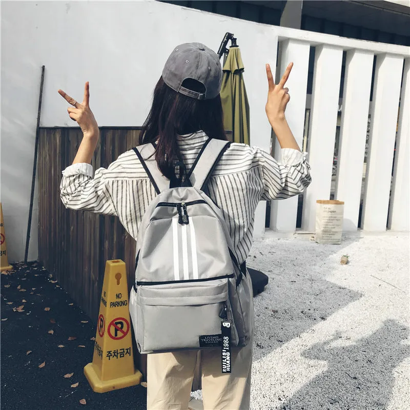 New Backpack Men's Large Capacity Couple Backpack University High School Student Schoolbag Campus Travel Tide Double Back