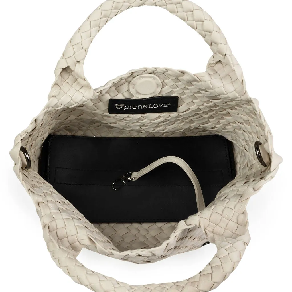 NEW: Brandon Small Woven Tote - Bone