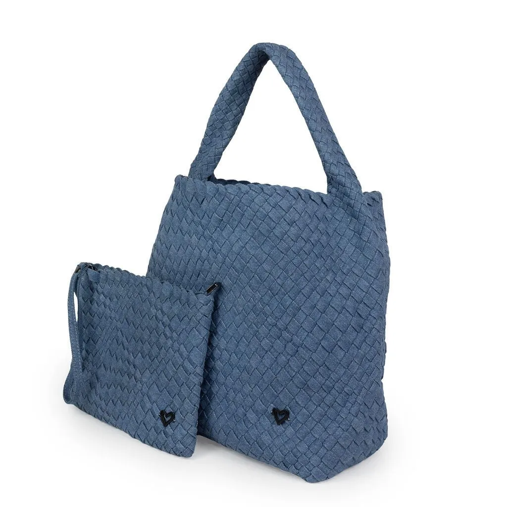 NEW: Langford Woven Hobo Tote - Denim