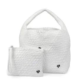 NEW: Langford Woven Hobo Tote - White