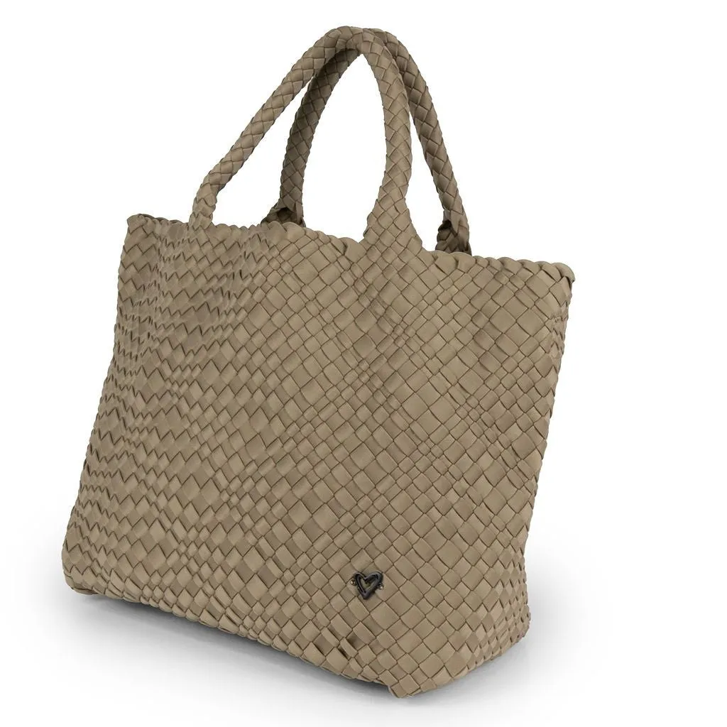NEW: London Large Woven Tote - Stone