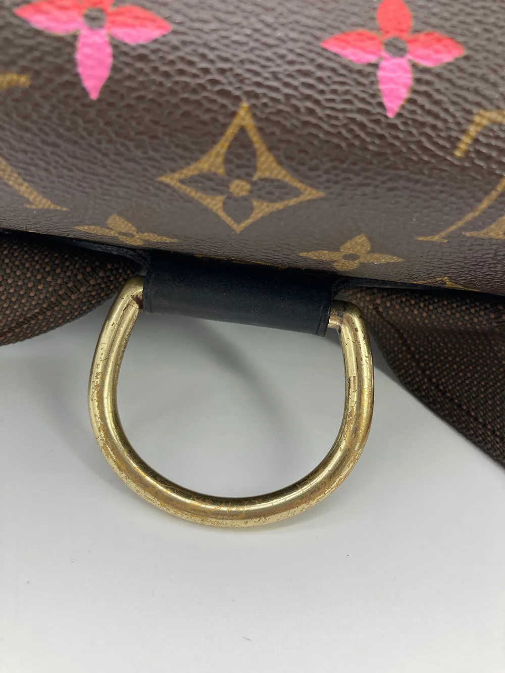 OOAK Louis Vuitton Hand Painted Leather Wrapped Montsouris GM Backpack