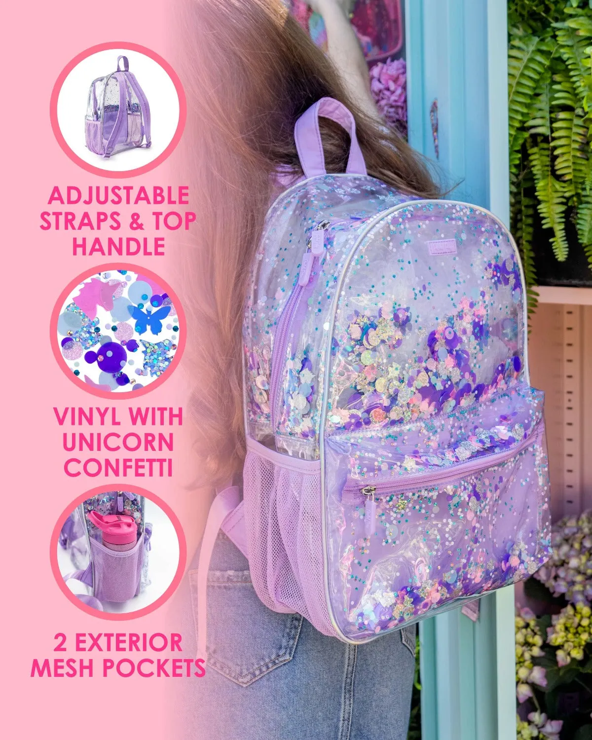 Party Like a Unicorn Confetti Backpack & Lunch Box Bundle
