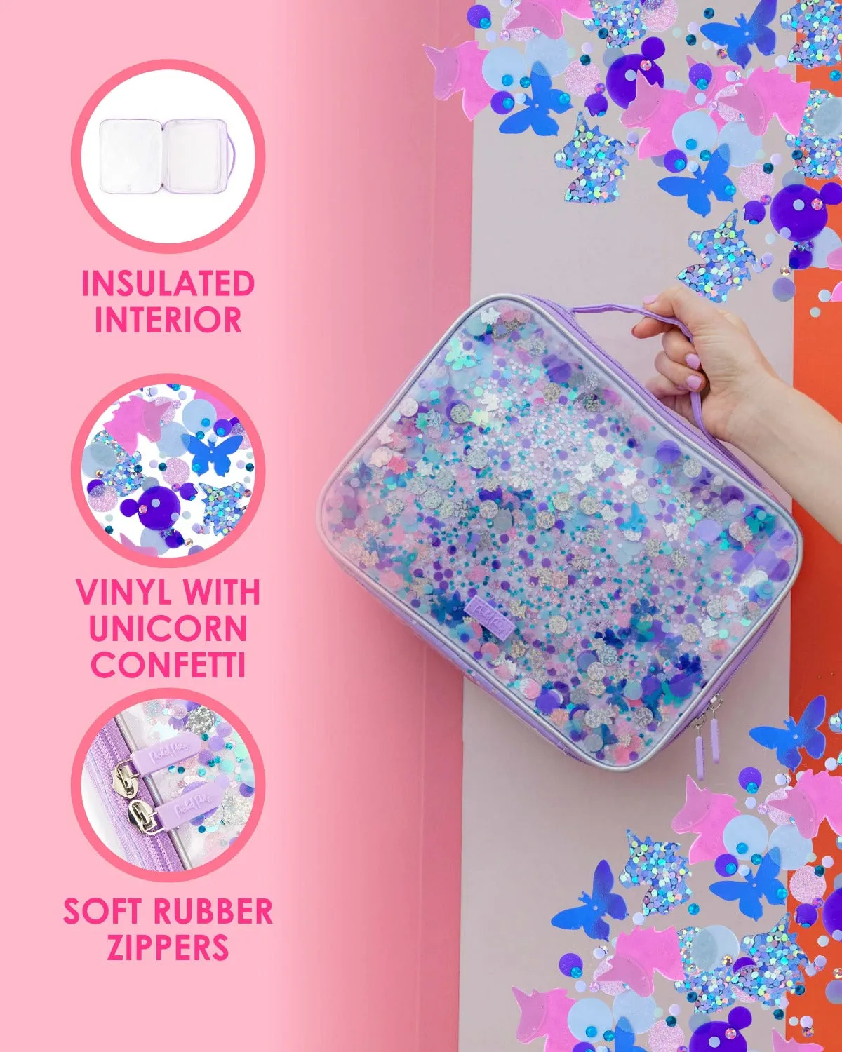 Party Like a Unicorn Confetti Backpack & Lunch Box Bundle