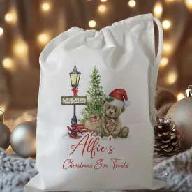 Peronalised Christmas Eve Treat Bag - Teddy Bear