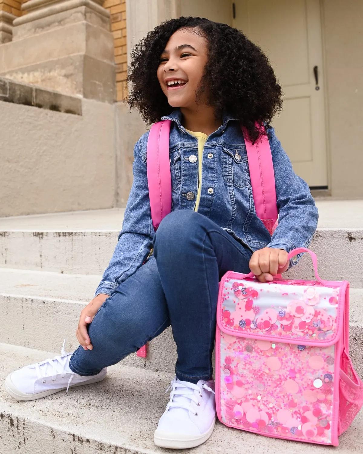 Pink Party Large Backpack & Lunch Box Bundle