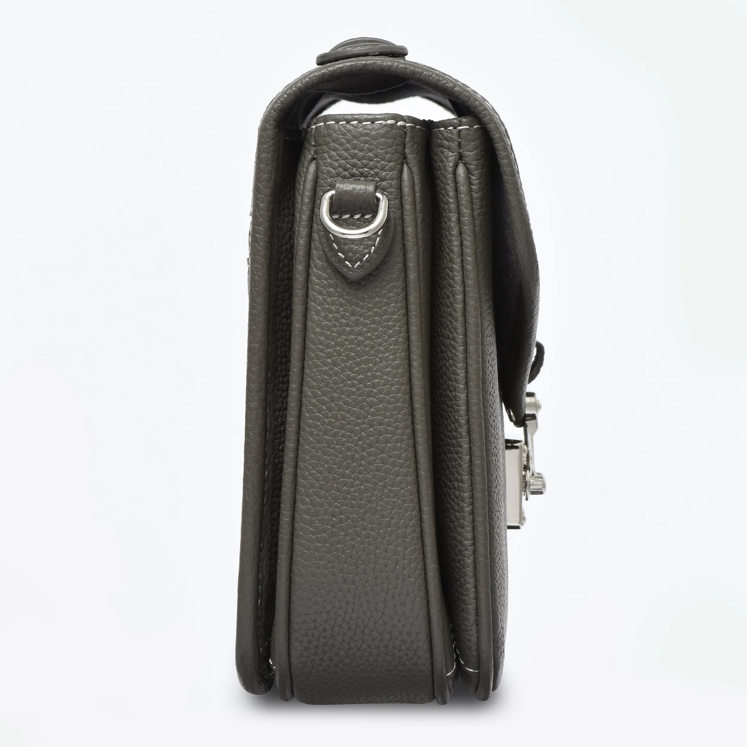 PRE ORDER Graphite grey Togo Leather - "Paris15" Satchel Crossbody bag
