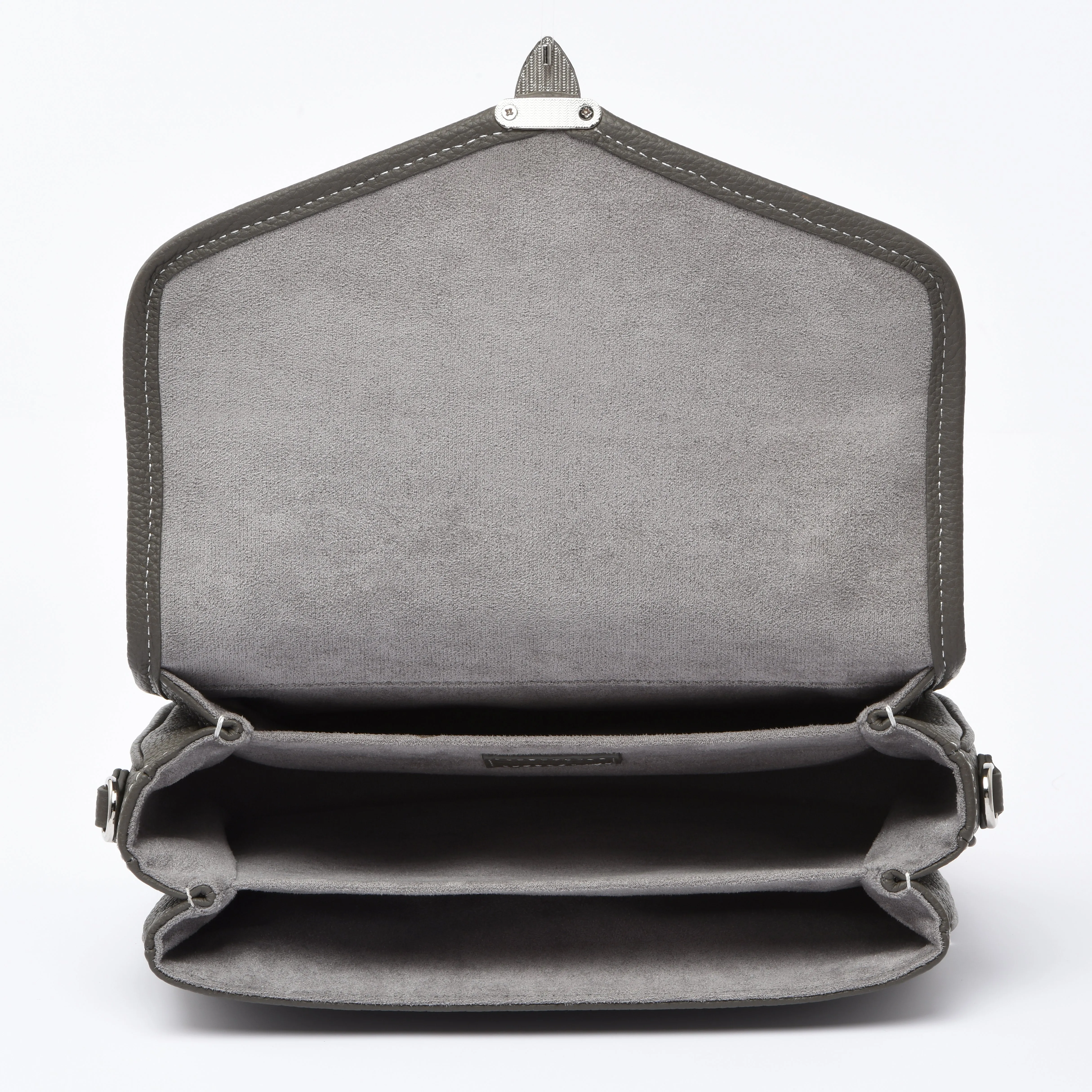 PRE ORDER Graphite grey Togo Leather - "Paris15" Satchel Crossbody bag