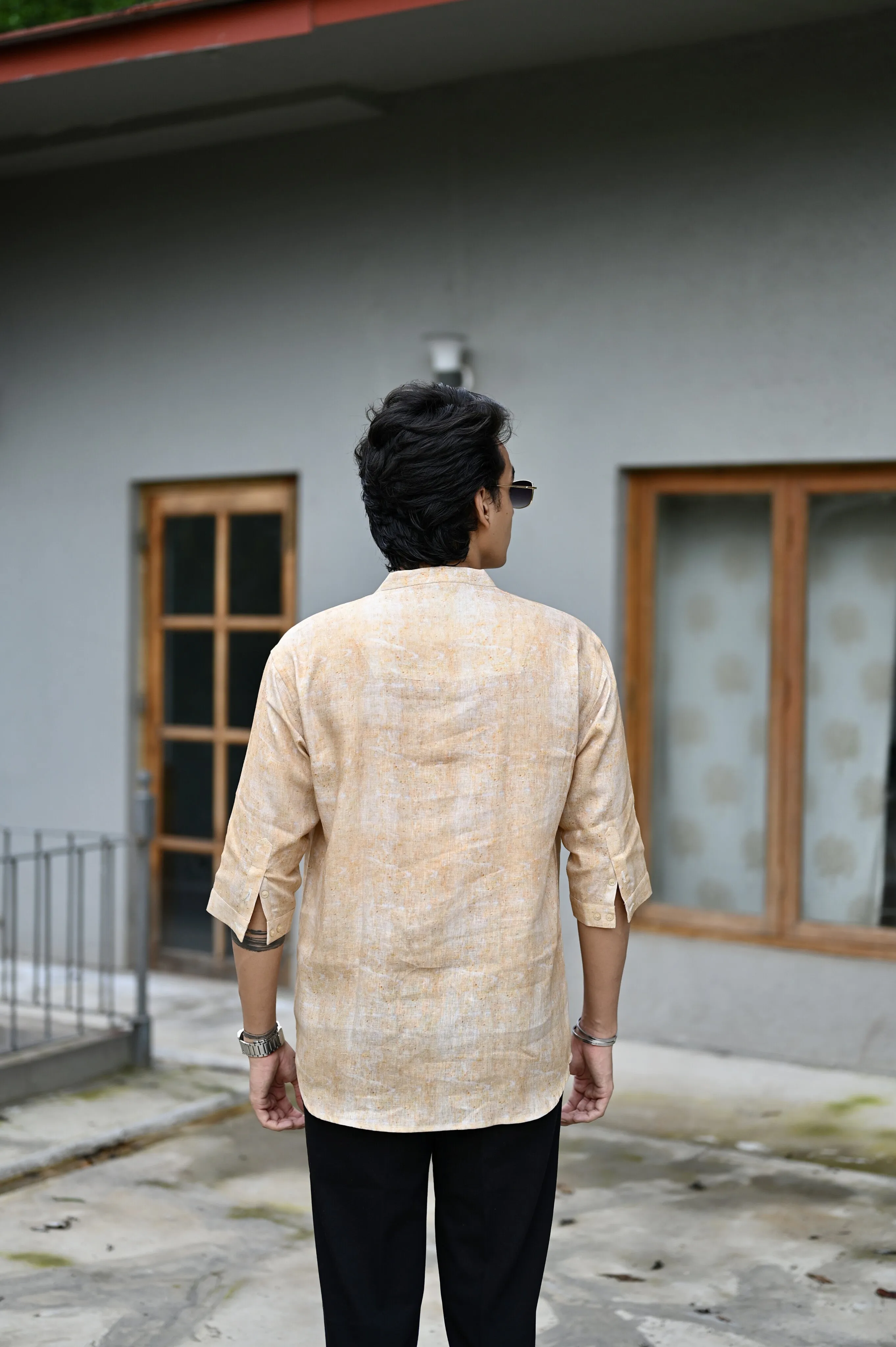 "Selfie Symphony : A self portrait 3/4 Sleeve Kurta Style Shirt"