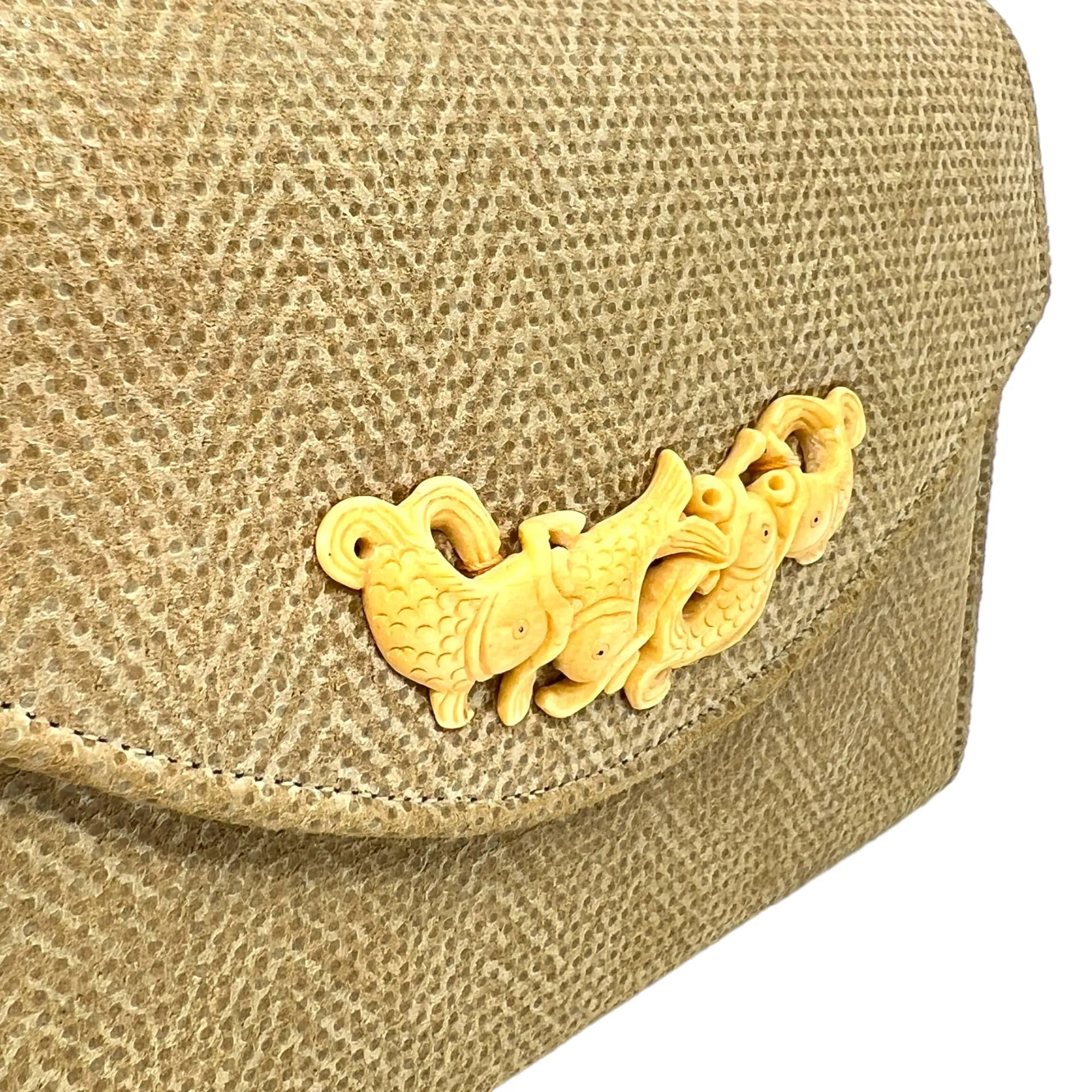 RAFAEL SANCHEZ Asian-Inspired Fish-Embellished Crossbody - Beige