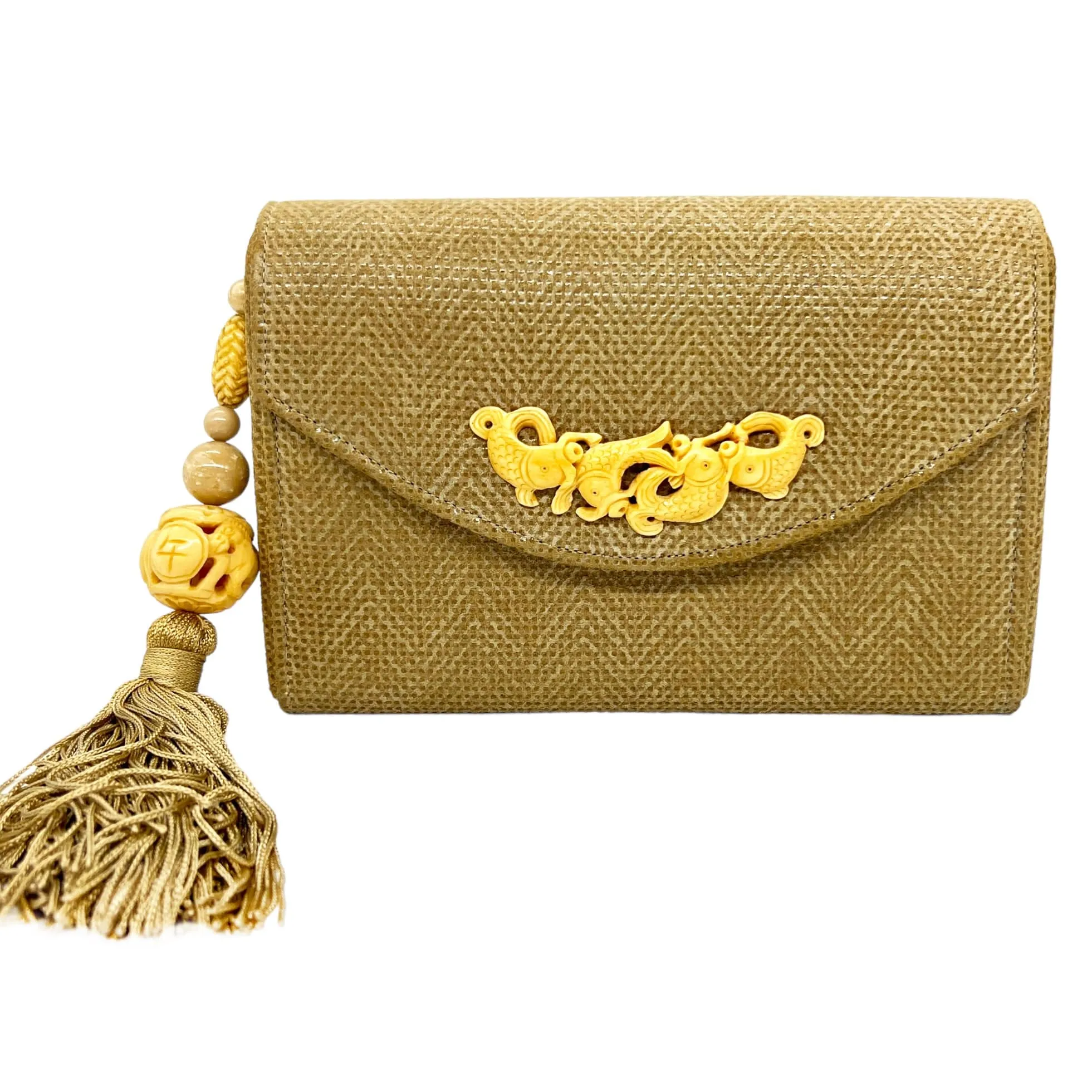 RAFAEL SANCHEZ Asian-Inspired Fish-Embellished Crossbody - Beige