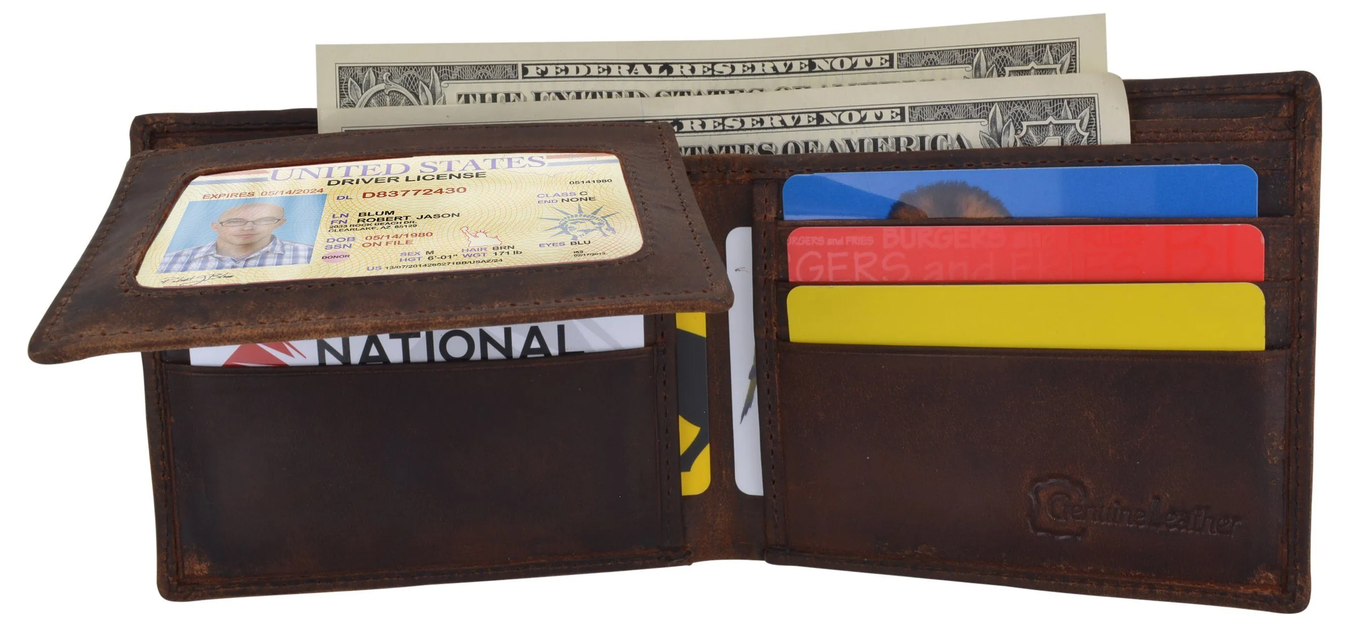 RFID Rustic Men Wallet-Route66 Design Craft Stamp