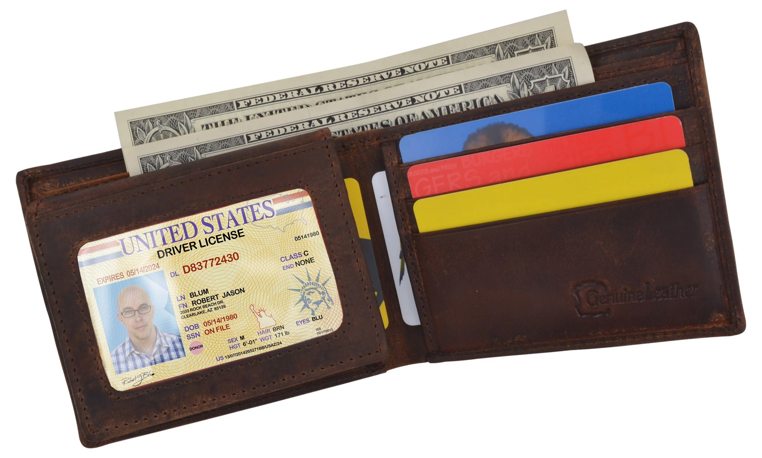 RFID Rustic Men Wallet-Route66 Design Craft Stamp