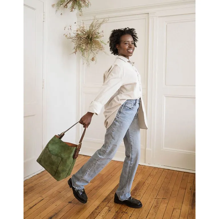 Rich Faux Suede Hobo Handbag
