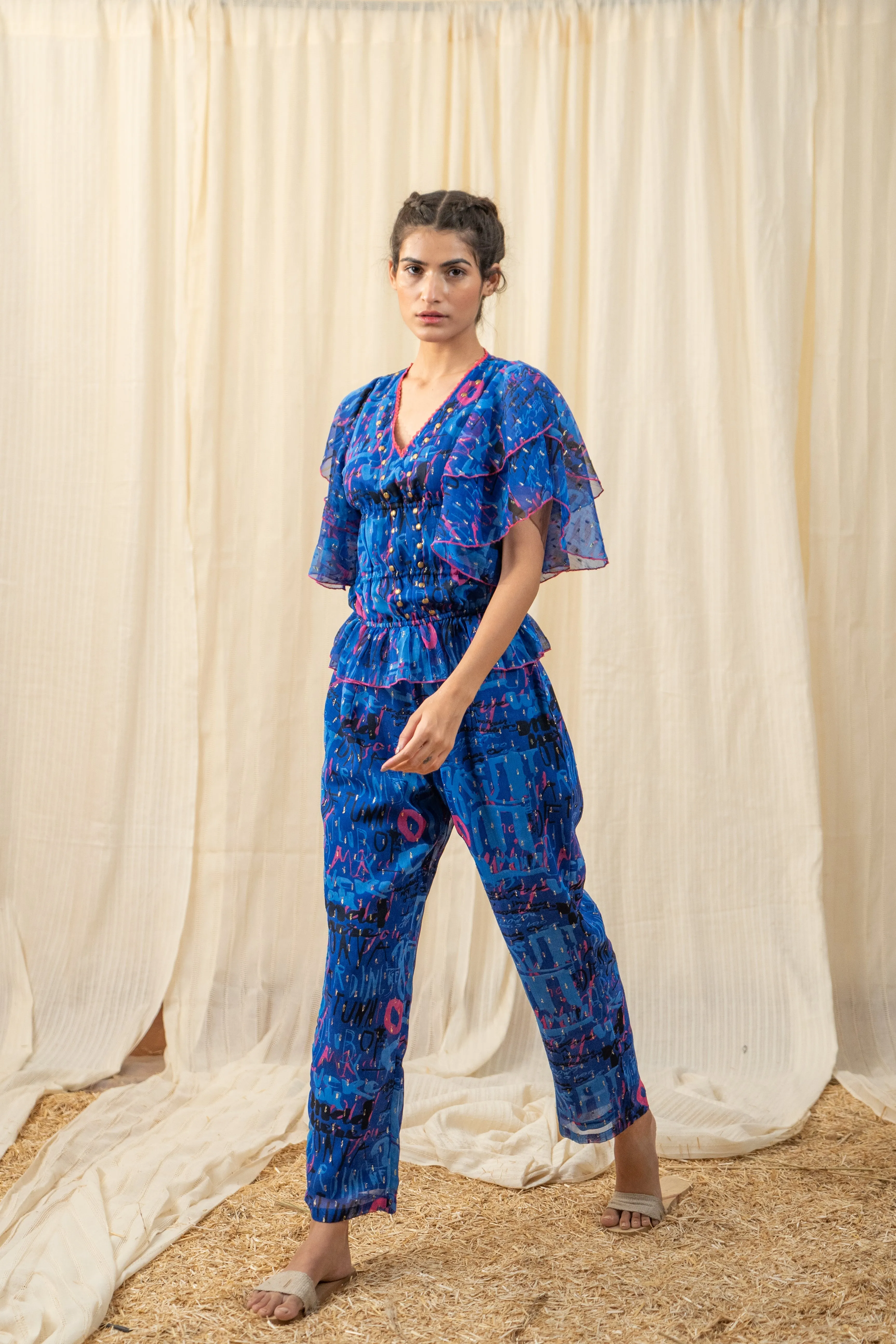Sea Blue Co-ord Set (Set Of 2)