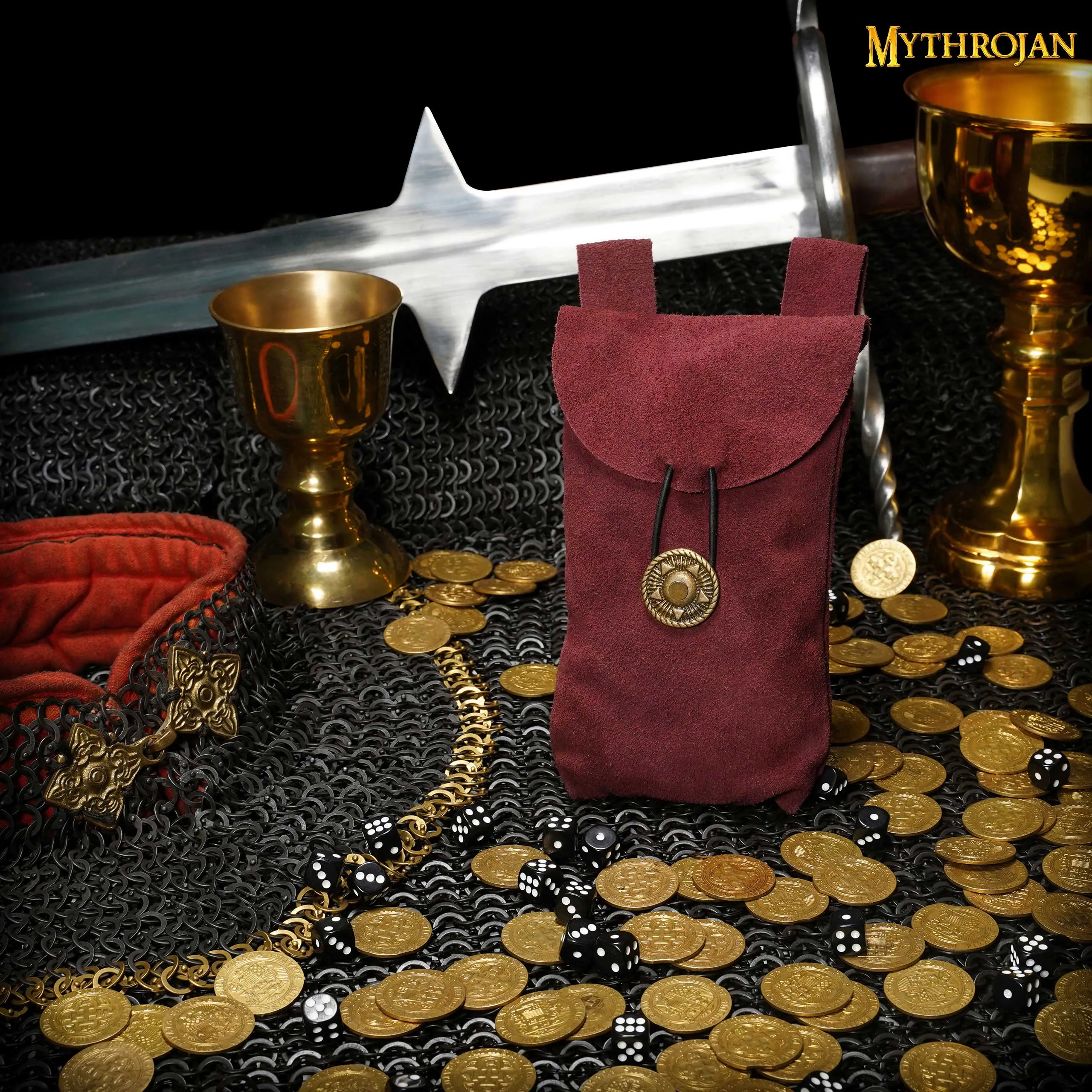 Suede Wine Red Leather Bag