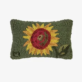Sunflower Hand Hooked Pillow