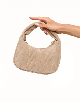 Taupe Suede Kleine Gedetailleerde - Tas