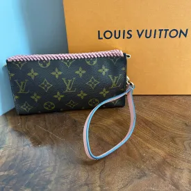 The Junco - Vintage Monogram Wristlet in Pale Pink