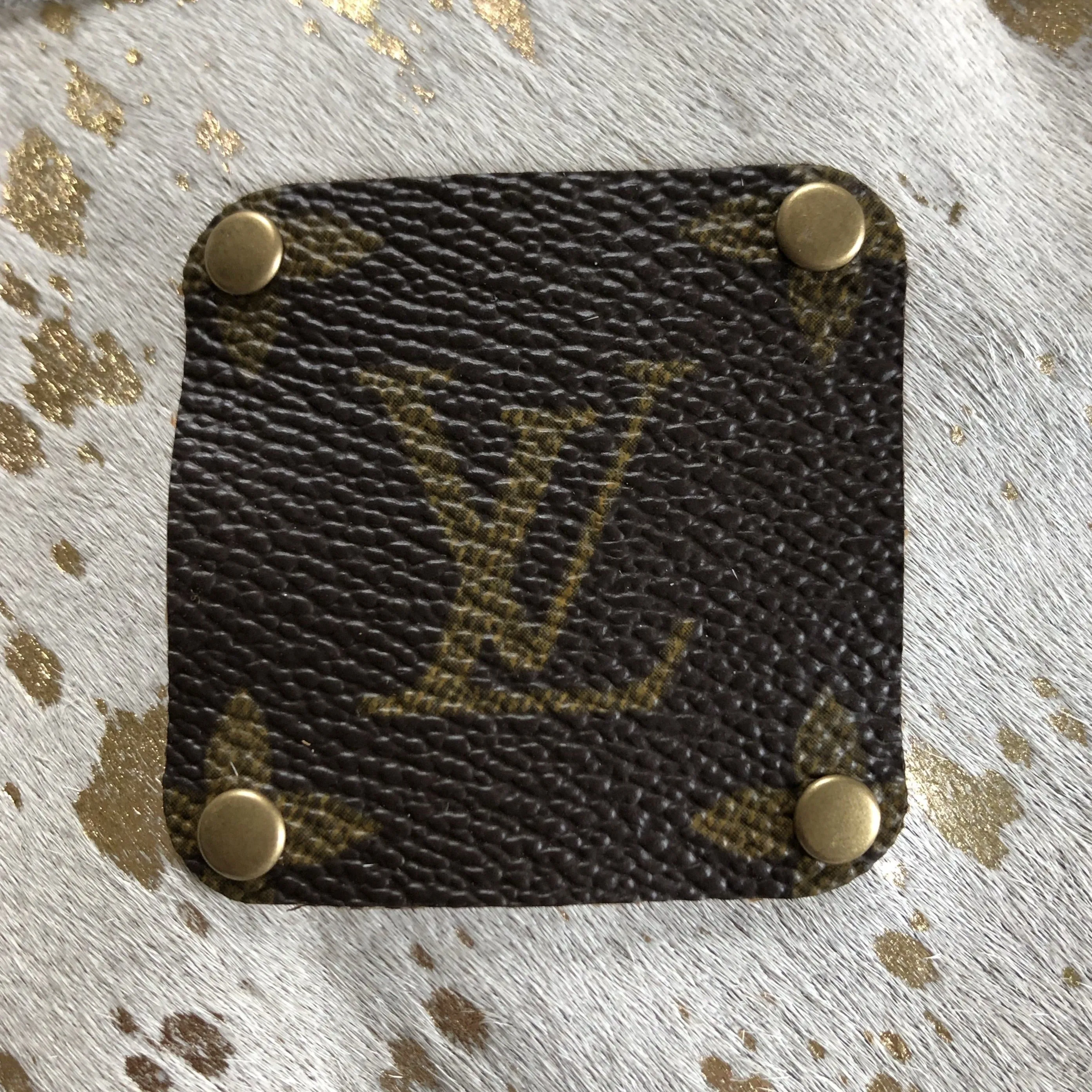 The Mockingbird - Gold Splatter Hair on Hide Wristlet Bag