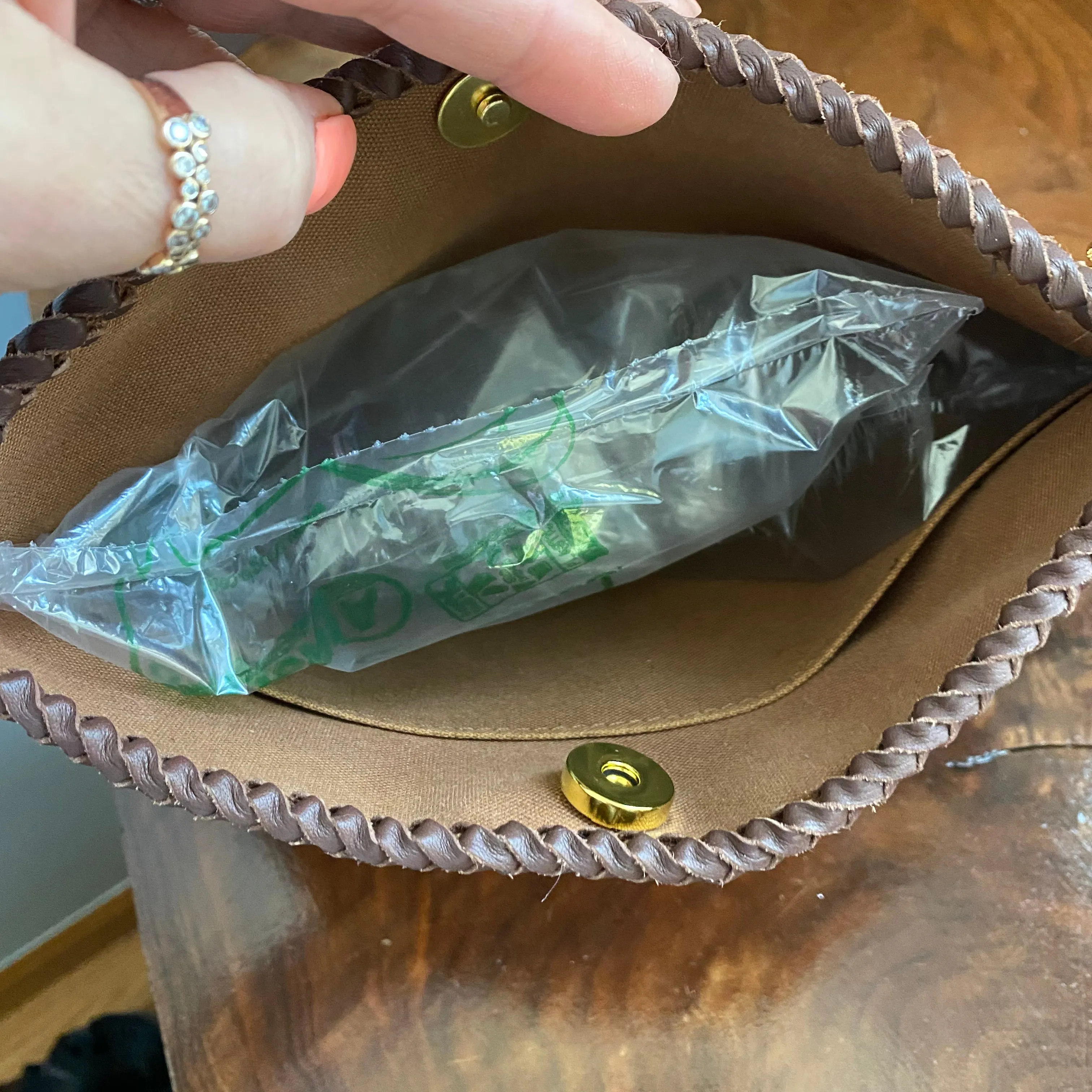 The Peacock - Vintage Monogram Hobo Crossbody in Brown - Gold Hardware