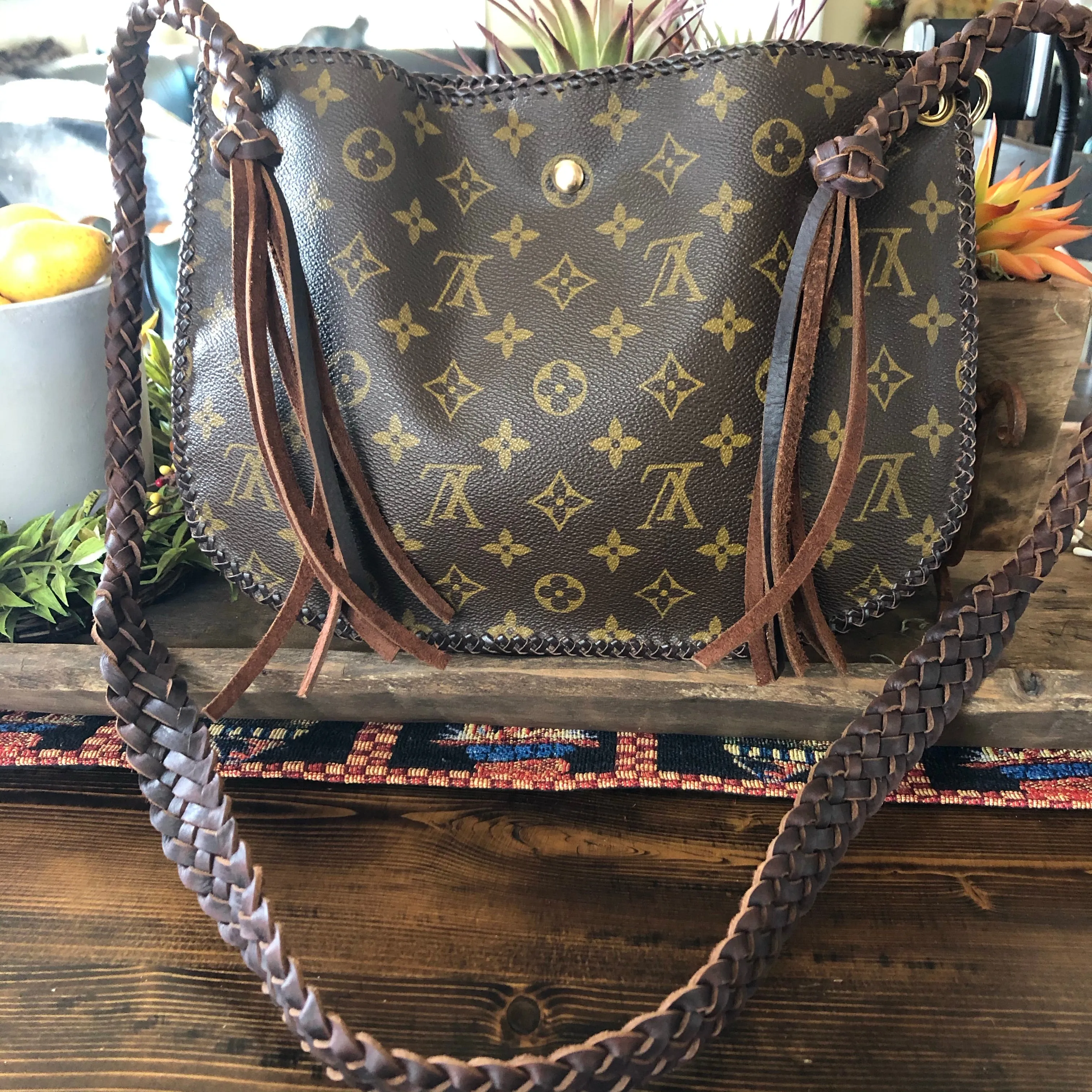 The Peacock - Vintage Monogram Hobo Crossbody
