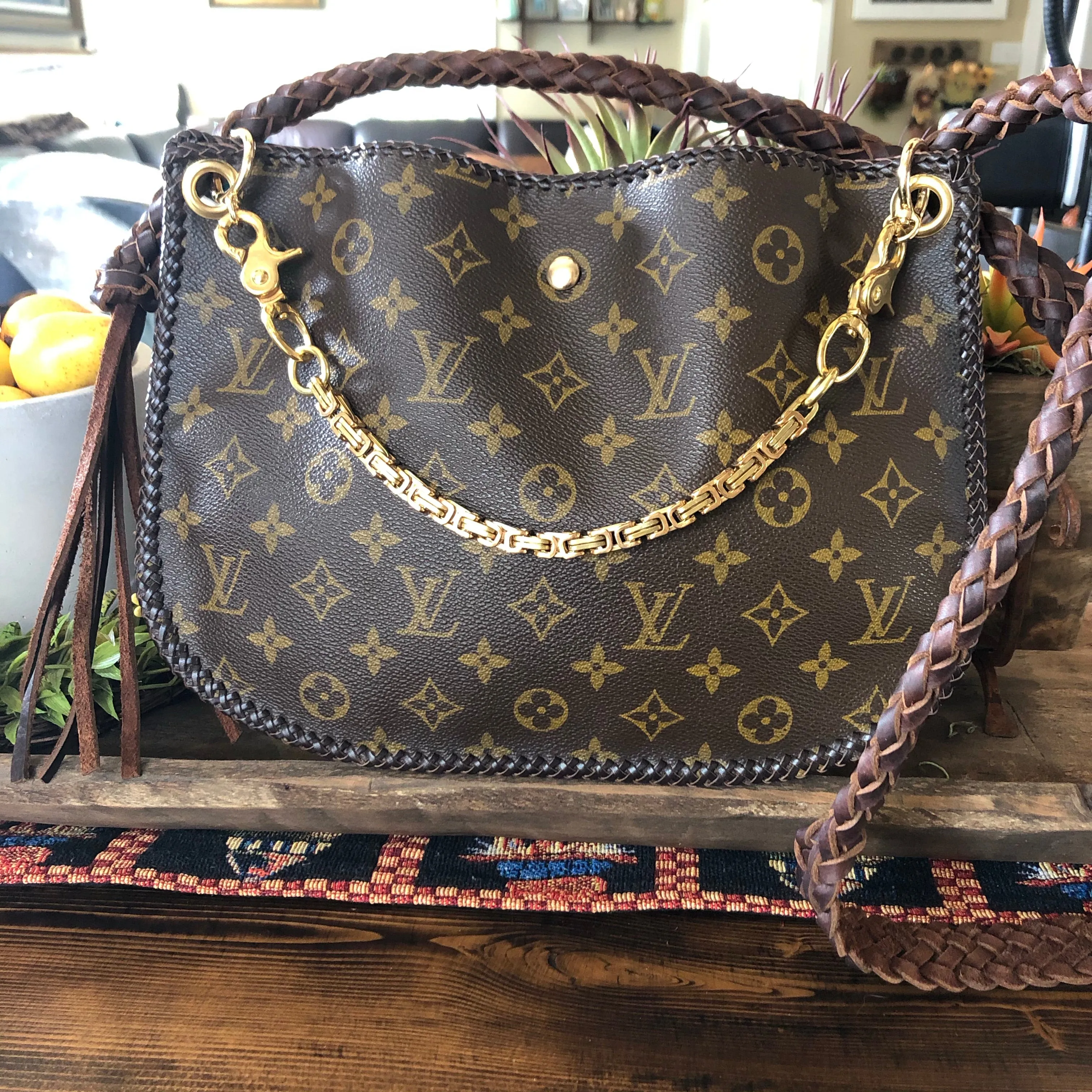 The Peacock - Vintage Monogram Hobo Crossbody
