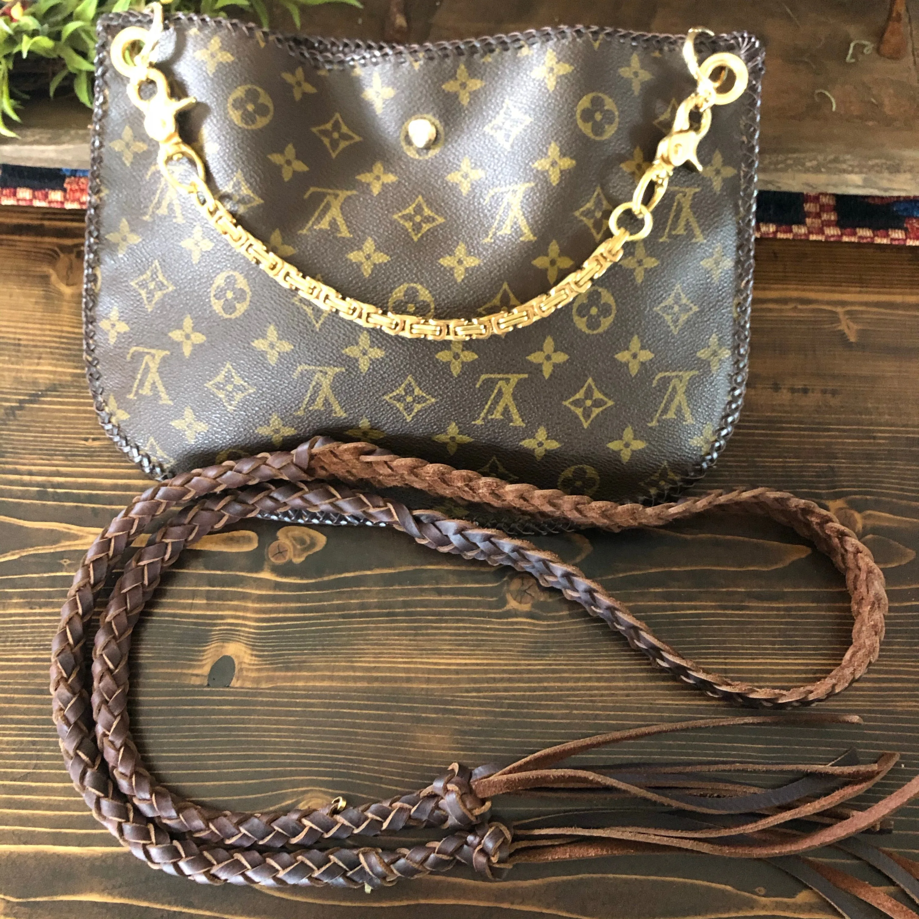The Peacock - Vintage Monogram Hobo Crossbody
