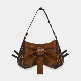Túi xách BUTTERFLY màu nâu bò phối nâu đậm
