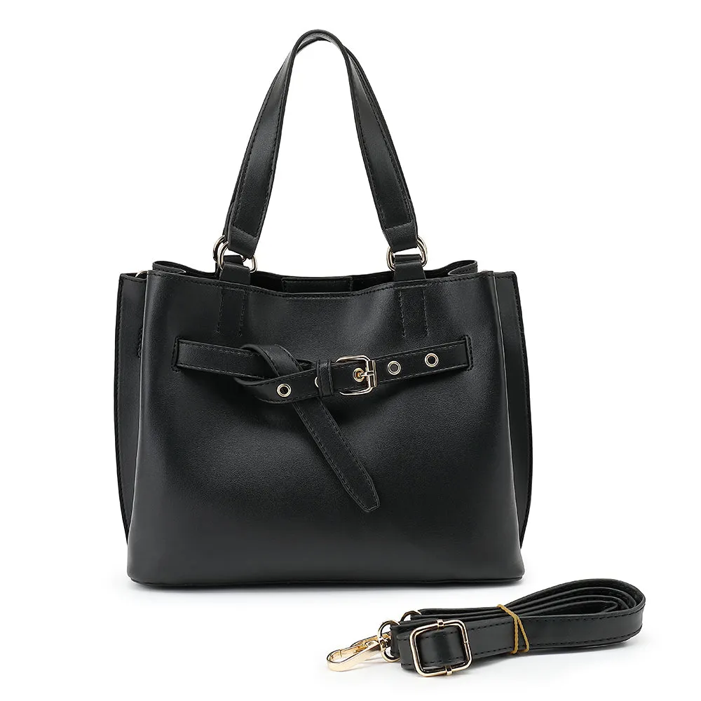 Triple Compartment Belted Satchel