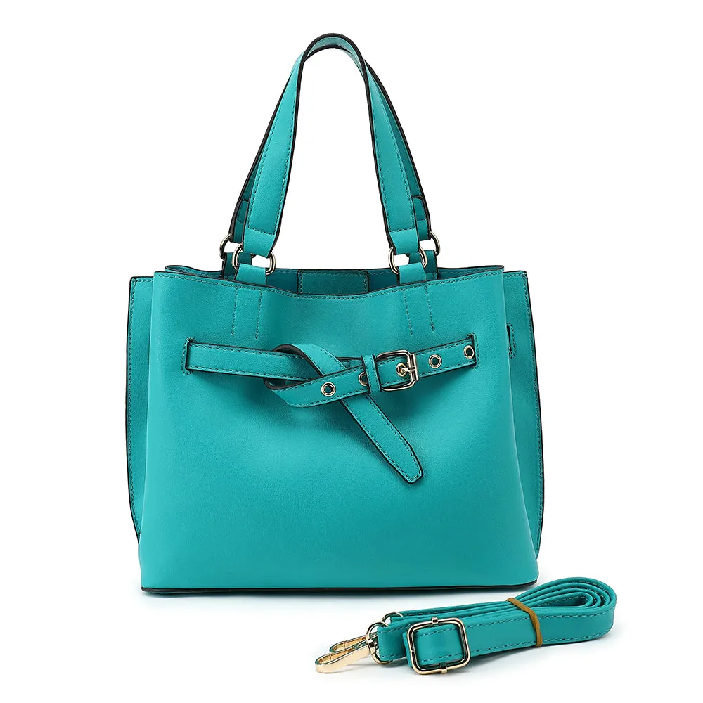 Triple Compartment Belted Satchel