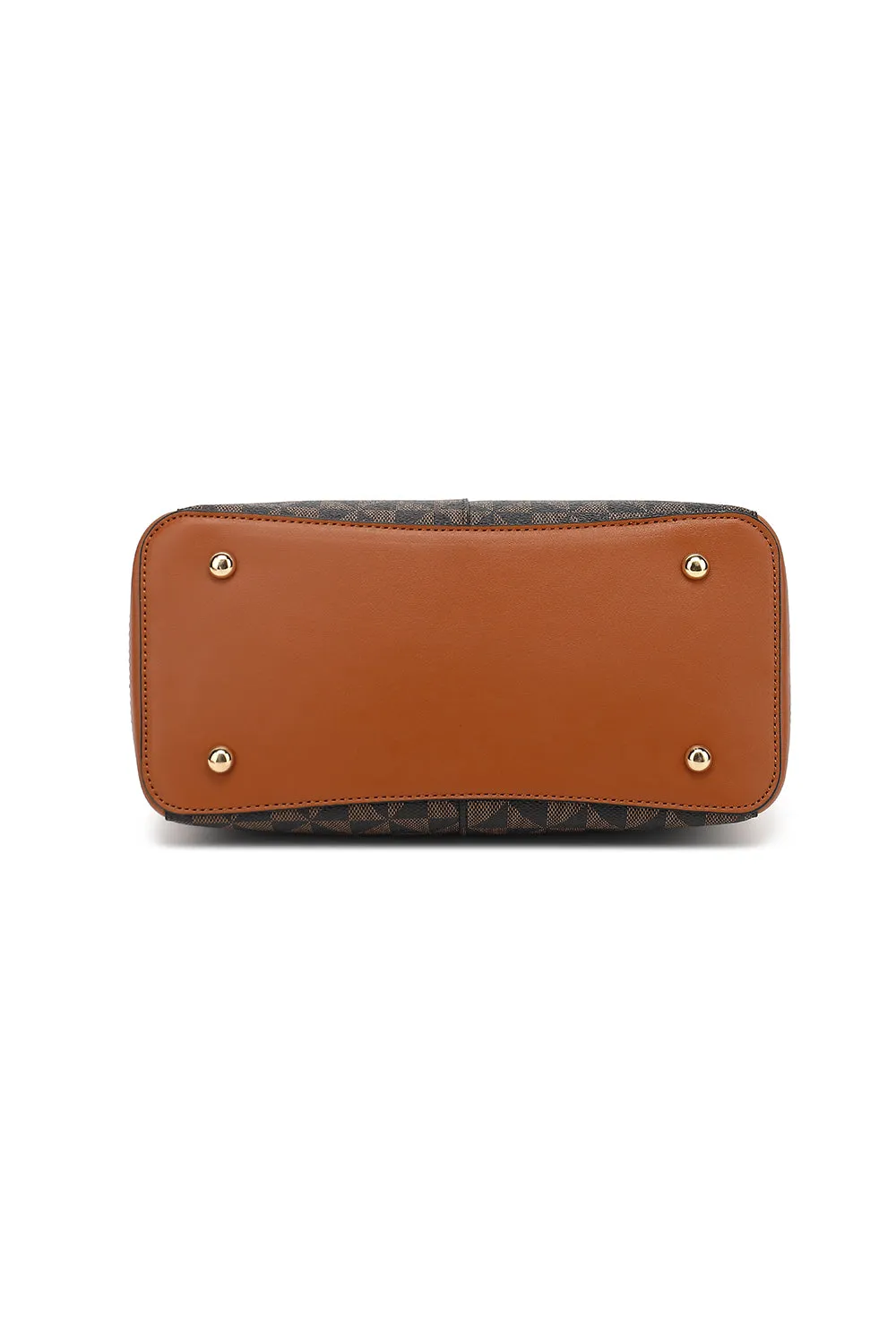 Triple Compartment Satchel with Crossbody Strap