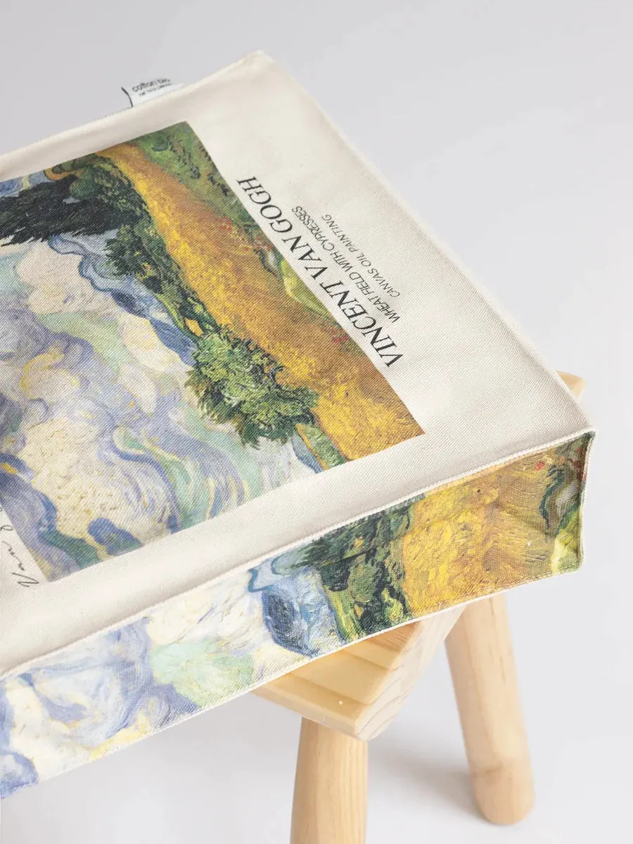 Van Gogh Wheat field with Cypresses - Tote Bag